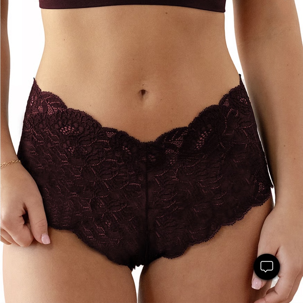 Victoria's Secret Black Floral Lace Panties